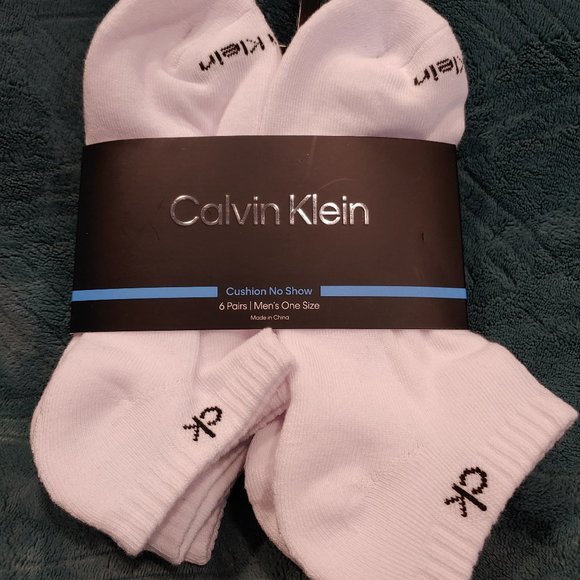 🆕 *6 Pack* Calvin Klein Men's Cushion No Show Socks, White, OS, 6-Pack - Picture 1 of 4
